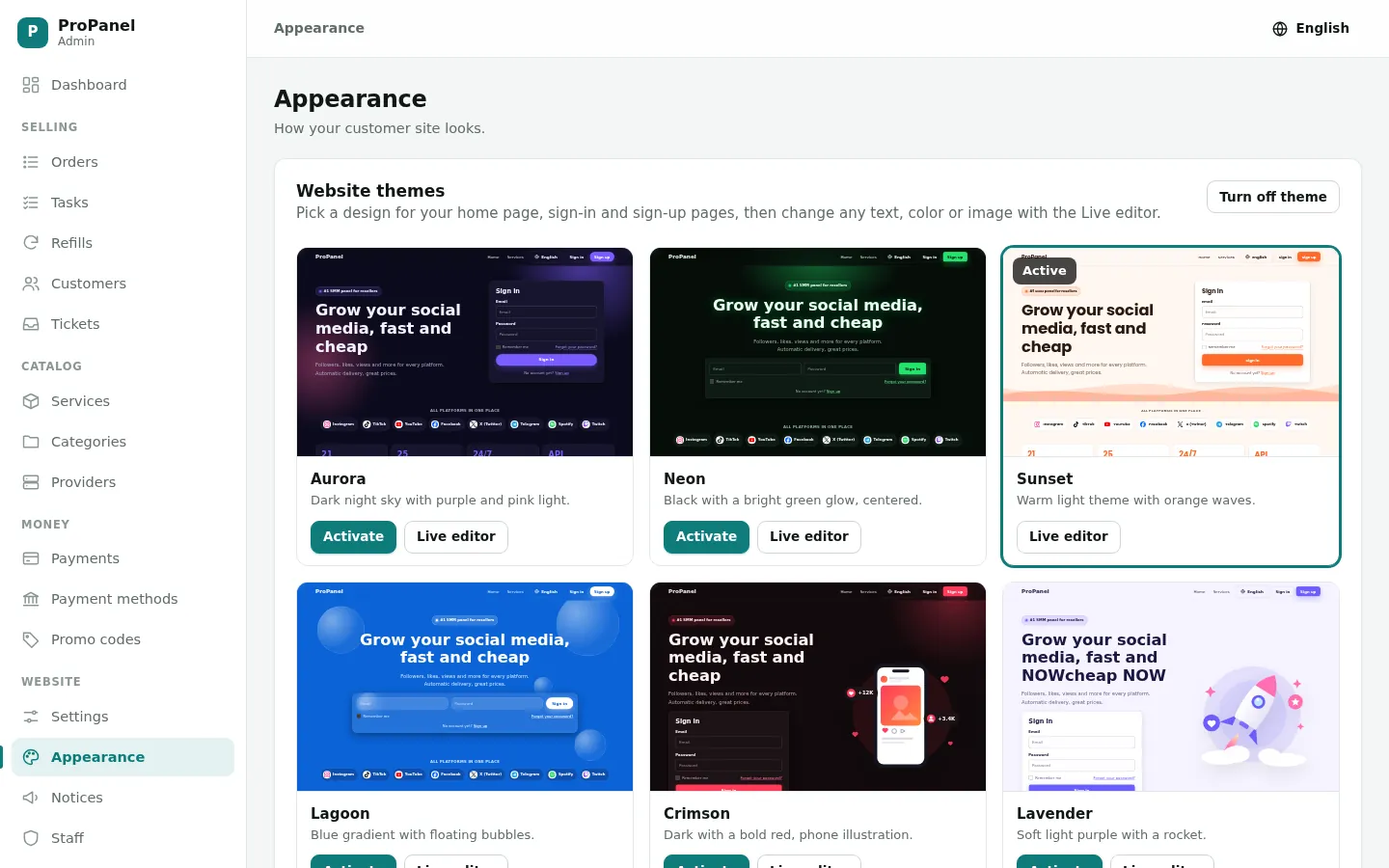 A real website, not just a login page